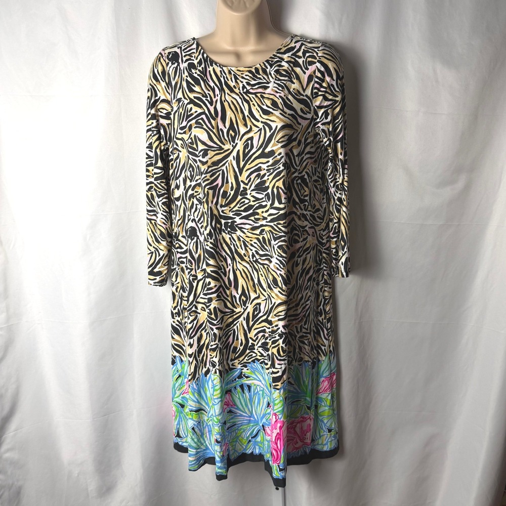 Lilly Pulitzer Ophelia Dress M Can You Zee Me Zebra Floral Swing Resort